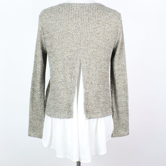 Altar'd State Womens Large Ribbed Knit Faux Layered Shirt - Picture 2 of 5